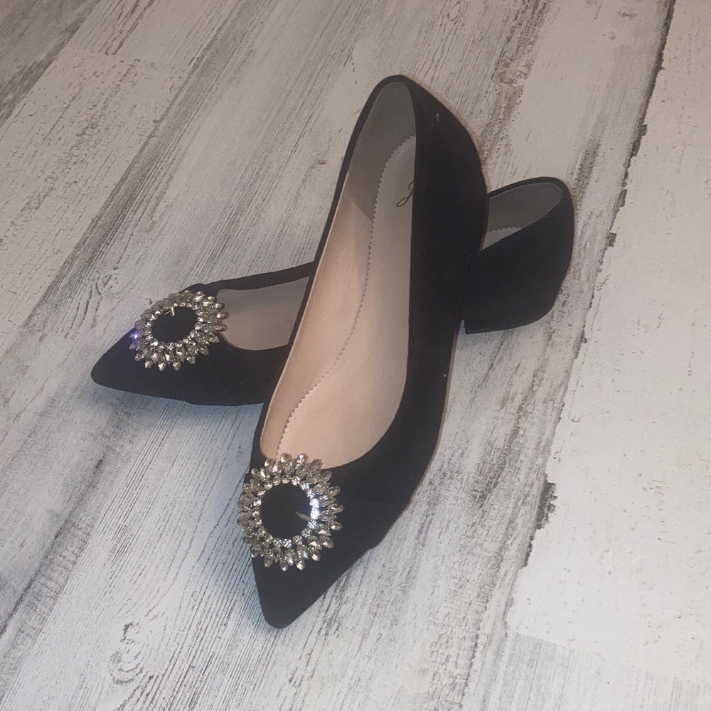 Genuine J Crew Elegant Black Women's Shoes with Embellished Detail Size 8.5 - Picture 3 of 10